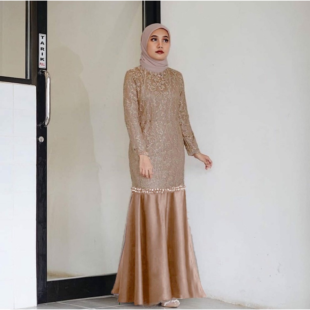 MAXI ANADIA rD / GAMIS NIKAHAN / MAXI DRESS PERNIKAHAN / ANADIA DRESS LEBARAN / gamis duyung brukat / baju pesta dres pesta