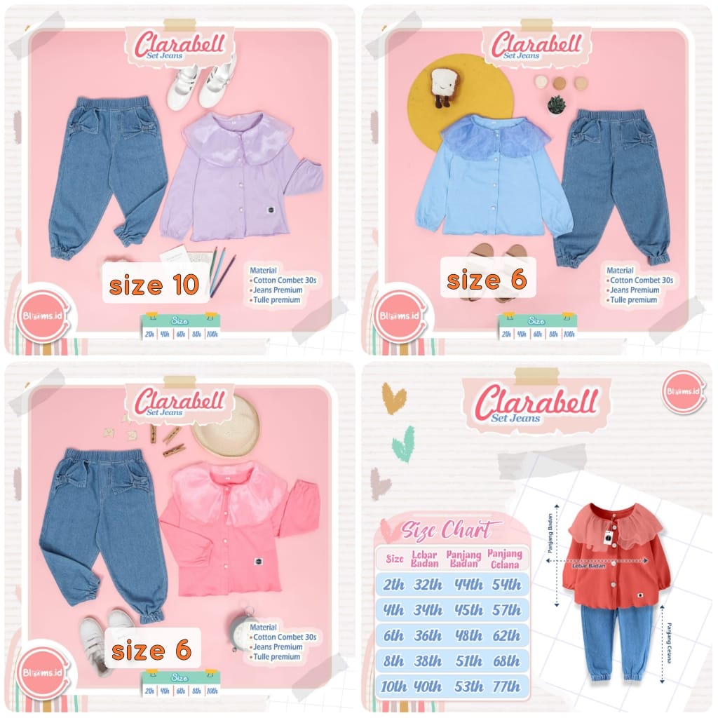 CLARABELL SET JEANS BLOOMS.ID