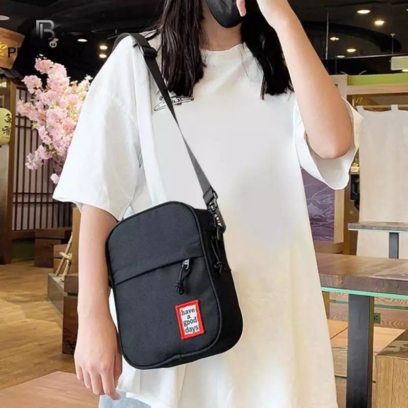 tas selempang wanita model simple hitam dan hijau ready stok foto real
