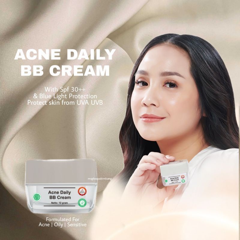 Acne Daily BB Cream MS Glow / Krim Siang Untuk Keluhan Wajah Jerawat/ Cica day cream