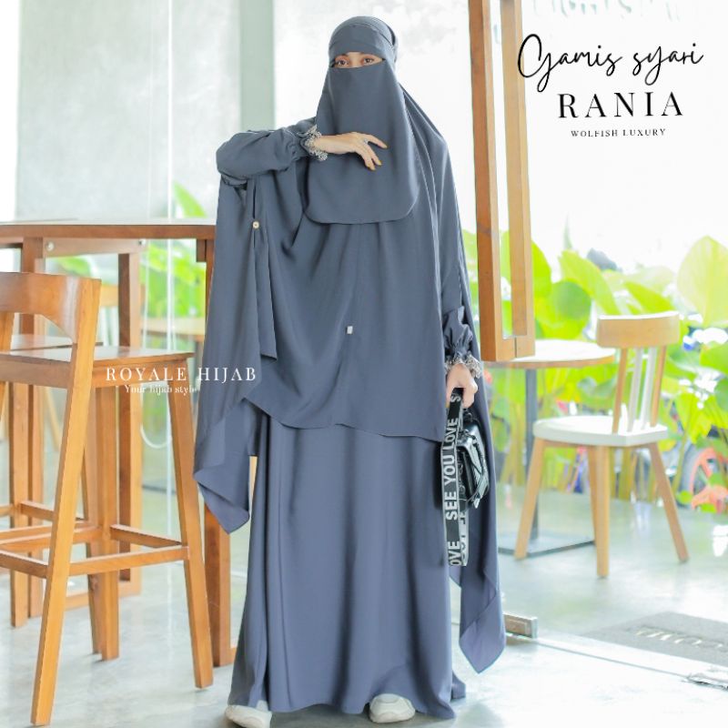 Rania syari new colour gamis set khimar cadar bandana