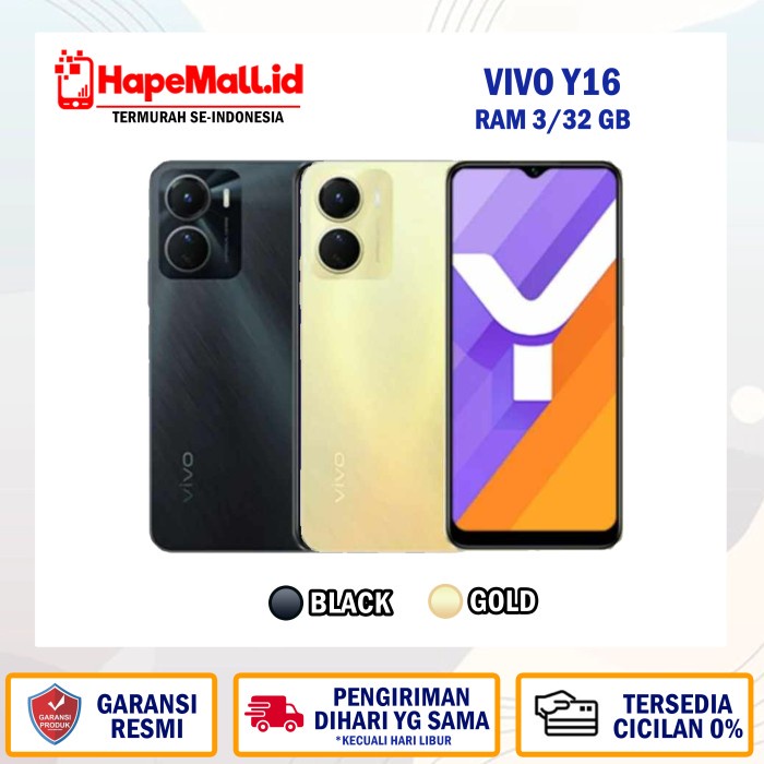 VIVO Y16 RAM 3/32 GB GARANSI RESMI VIVO TERMURAH