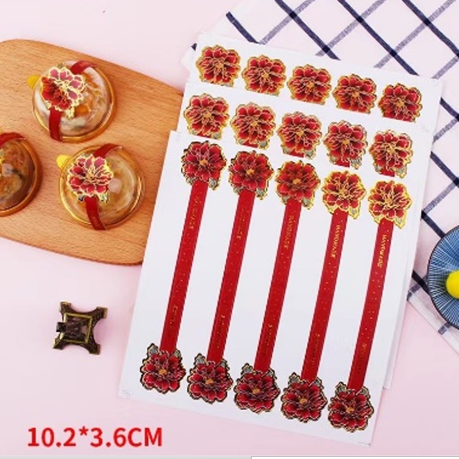 Hiasan Box  Stiker Mooncake Hiasan Tray Mika Sticker Tali Gold Mooncake