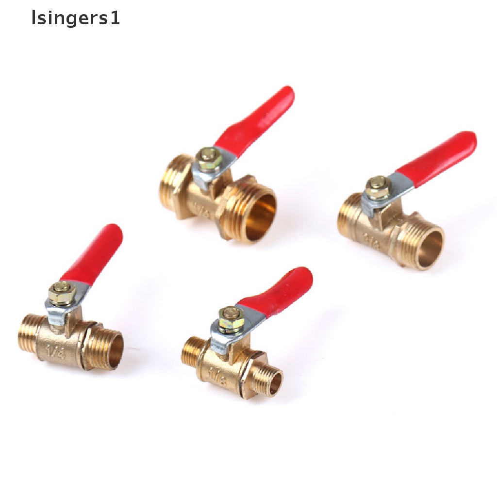 Lsingers1 Katup Bola Kuningan 1 / 8 &quot;1 / 4&quot; 3 / 8 &quot;1 / 2&quot; Male Ke Male BSP Dengan Gagang