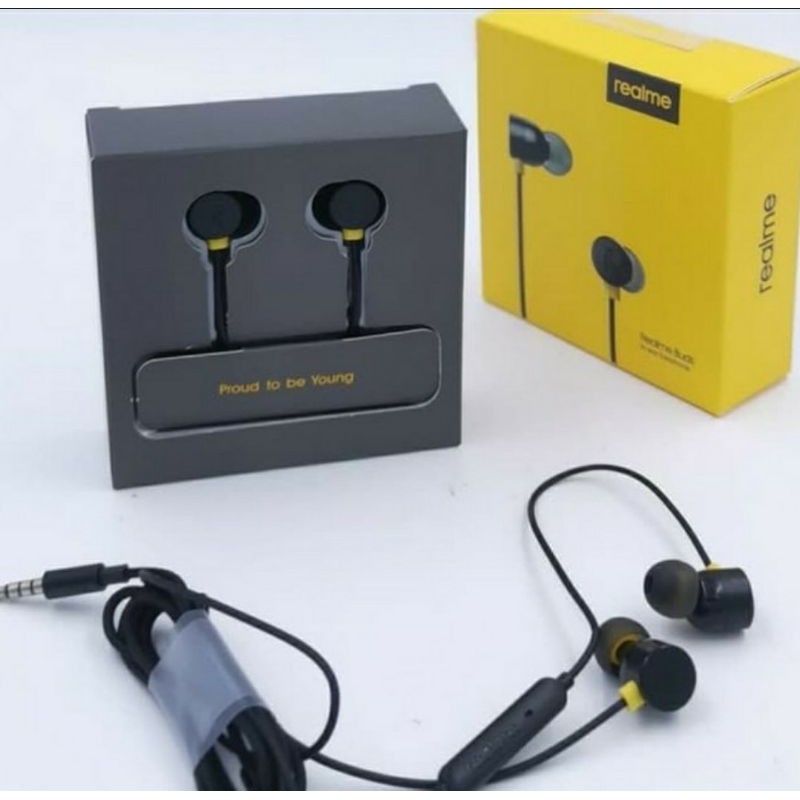 Handsfree Earphone Headset Realme M10 Buds jack 3.5mm Original 100%