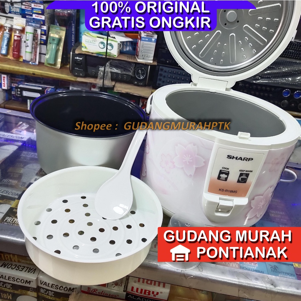 Rice Cooker Sharp KS-R18MS KSR18MS (MOTIF SAKURA) Penanak Nasi Kapasitas 1.8 Liter magicom penghangat dan penanak