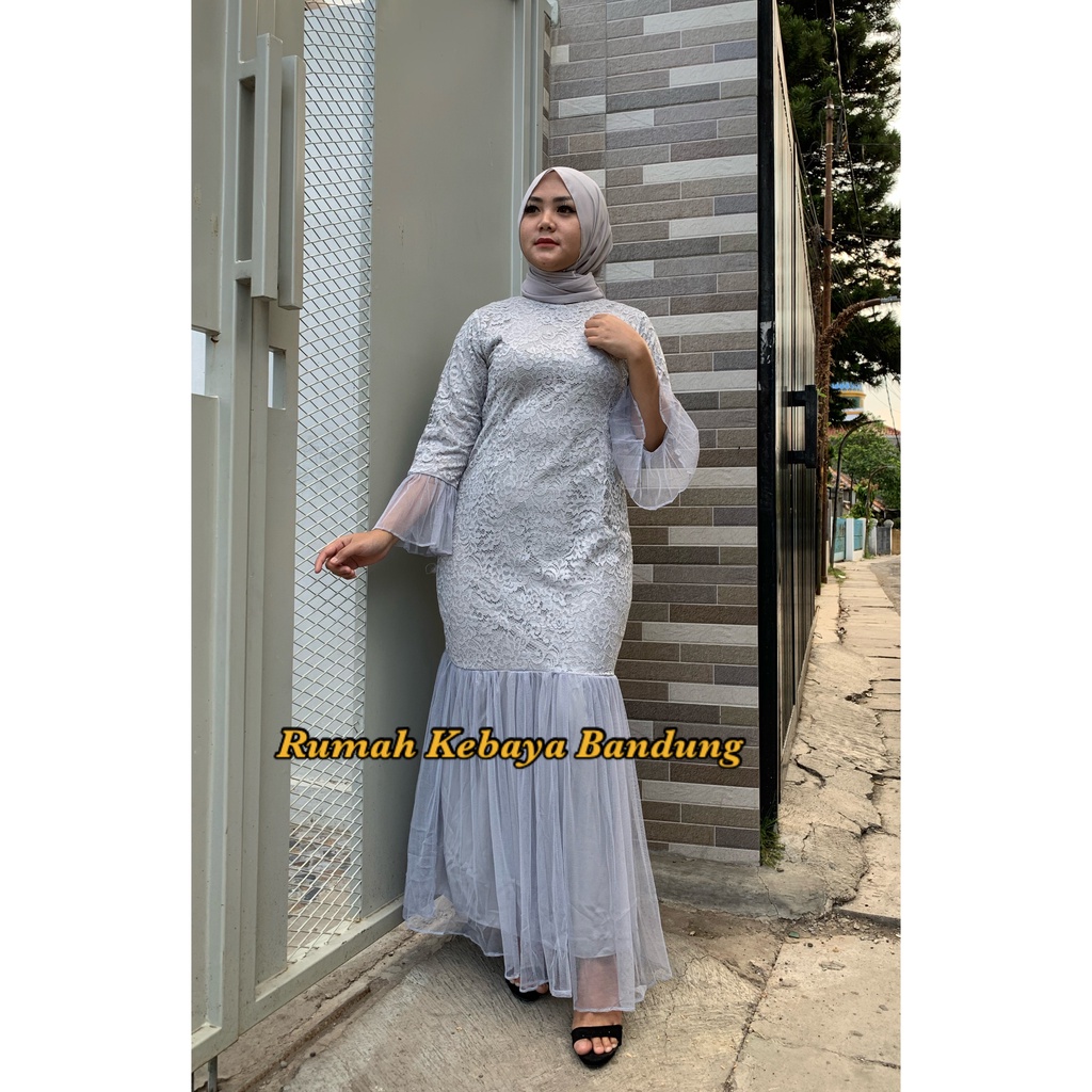 FATIMAH DUYUNG DRESS SIZE S - XXL GAMIS PESTA GAMIS TILE DRESS BRUKAT DRESS PESTA/DRESS DUYUNG RUMAH KEBAYA BANDUNG RUMAH SONGKET BANDUNG