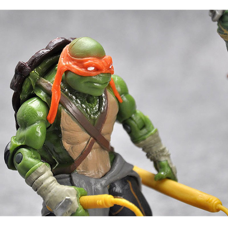 4pcs / Set Mainan Action Figure Teenage Mutant Ninja Turtles Raphael Leonardo Donatello Michelangelo Bahan Pvc