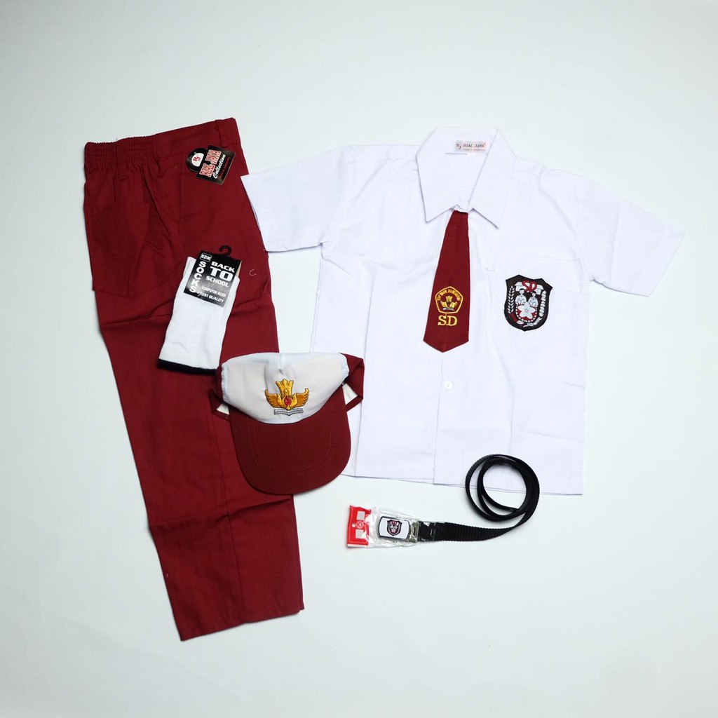 Setelan Super Lengkap Seragam Sekolah SD Pendek Panjang Anak Laki-Laki-1