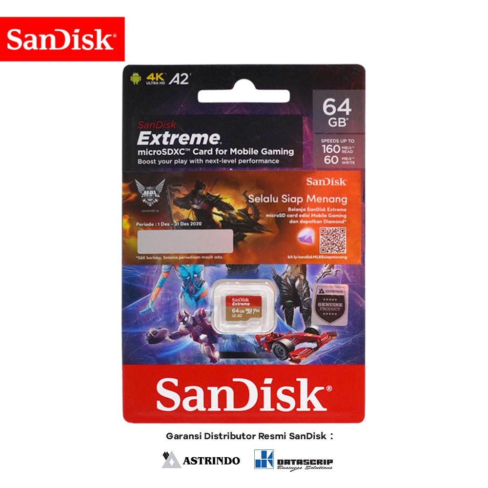 Memory Card | Micro SD 64GB SanDisk Extreme Gaming Limited Edition - Garansi Resmi Lifetime