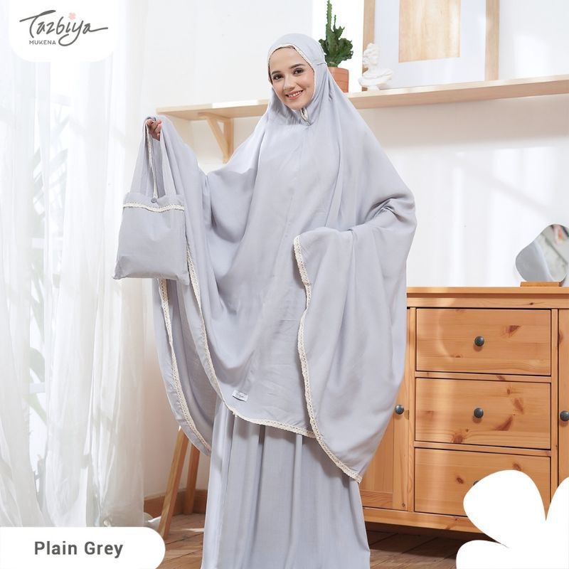 Mukena Tazbiya Jumbo Dewasa Plain Series Mocca/Army/Pink/Dark Grey/Dusty Pink