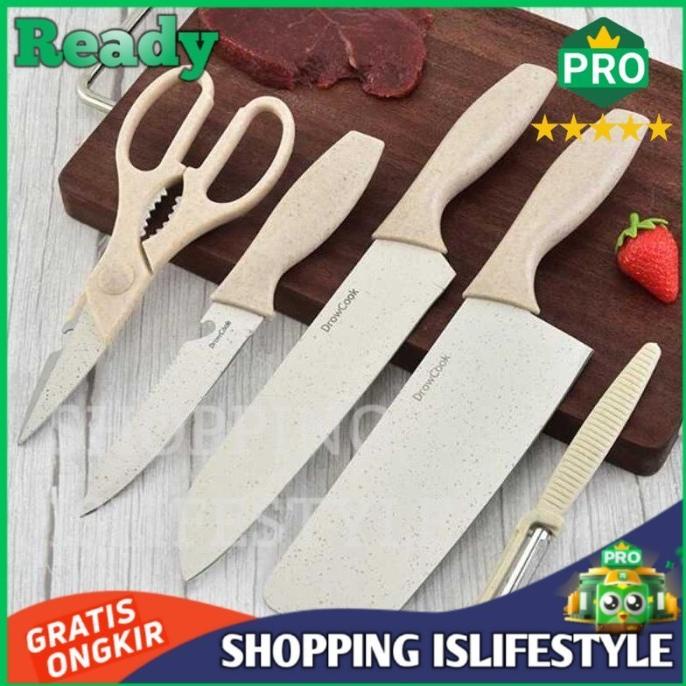 

Set Pisau Dapur 6 In 1 Gunting Pengupas Buah Tempat Pisau 85Yq1056R5