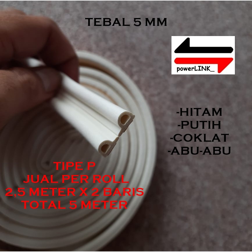 Door Seal List Peredam Kedap Suara Karet Pintu Kayu Almunium PER ROLL