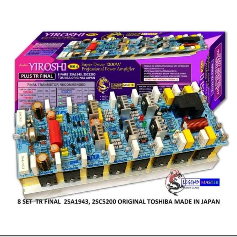 KIT POWER AMPLIFIER PROFESIONAL YIROSHI MK4 1200 WATT + TR