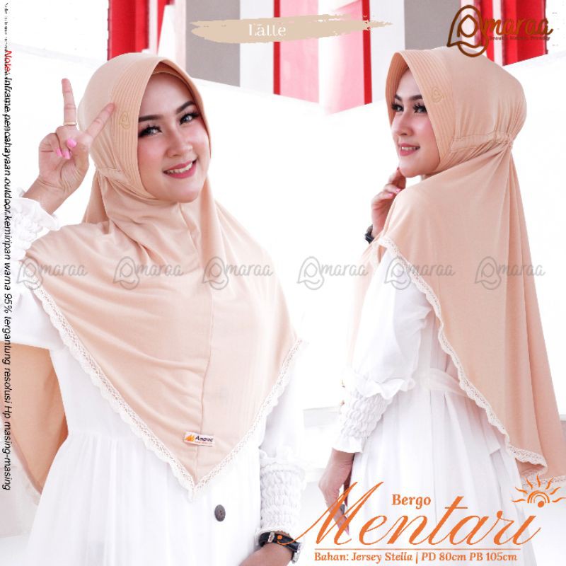 Bergo Mentari Ori Amaraa (Jilbab Serut Renda)