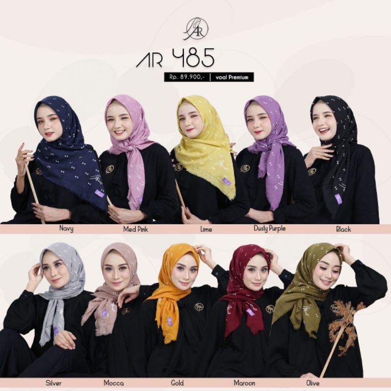 Arrafi Hijab Kode Ar 485 | kerudung jilbab segiempat voal Arrafi
