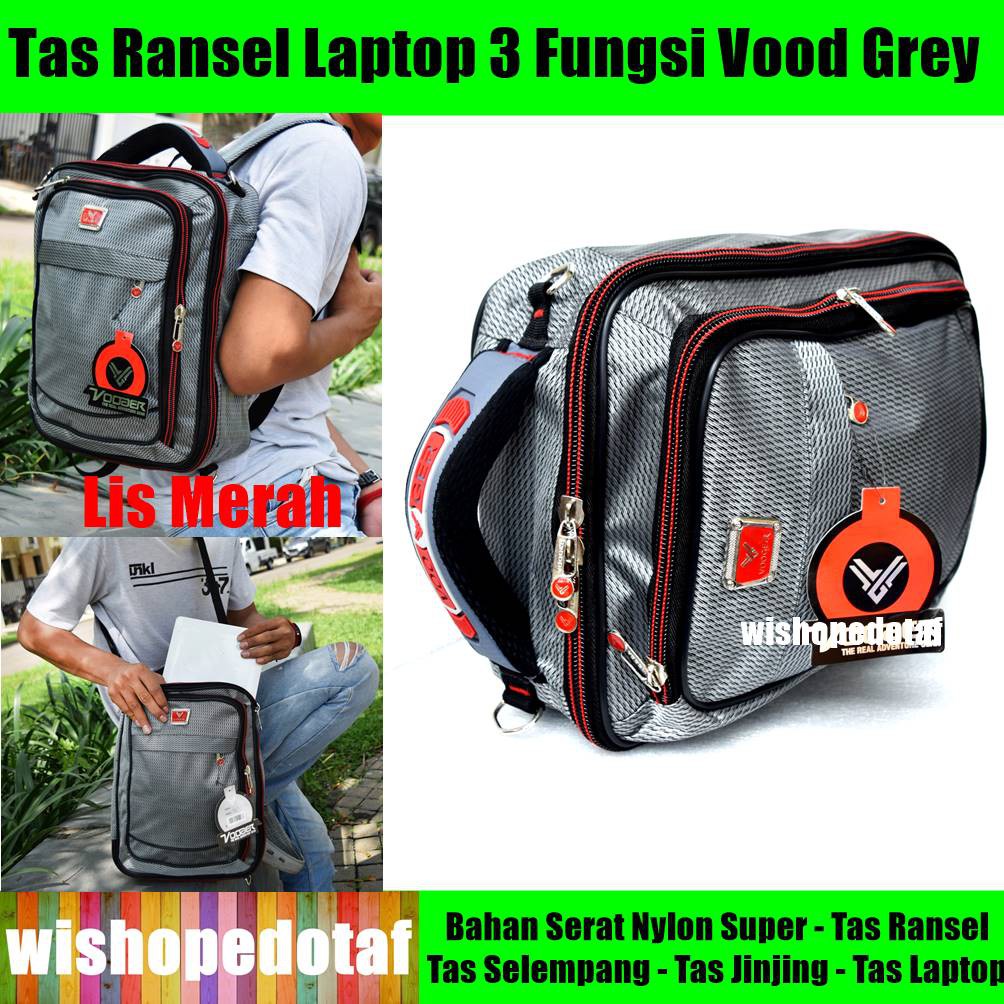 Tas Laptop Ransel 4in1 Vood grey list