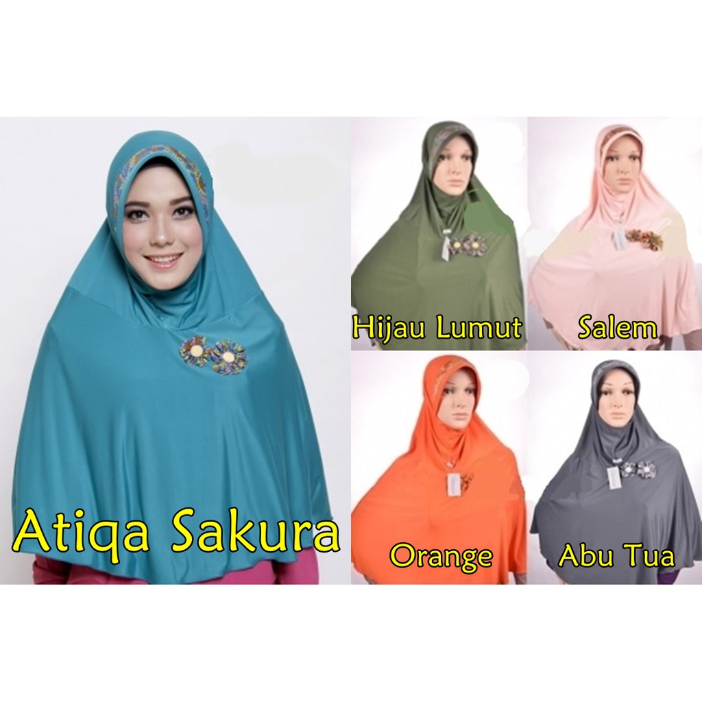 ATIQA SAKURA / Jilbab Instan Kerudung Bergo Panjang Hijab Syari