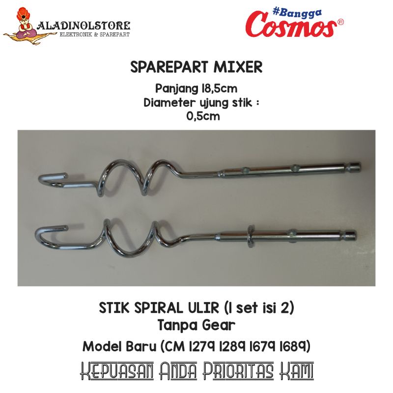 Stick / Kocokan / Stik Mixer Spiral COSMOS ORIGINAL Sepasang