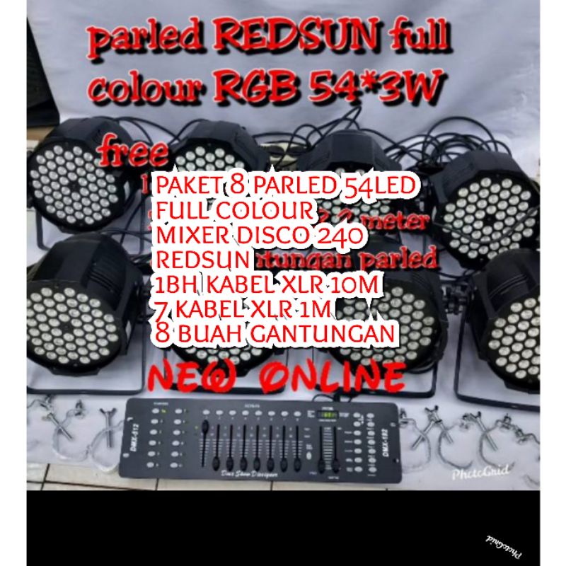 PAKET 8 PARLED REDSUN FULL COLOUR 54LED