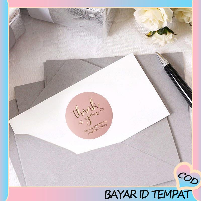 COD❤️ Roll Pink Bronzing Pernikahan Cabang Zaitun Perdamaian Terima Kasih Hadiah Tag Stiker-A.one