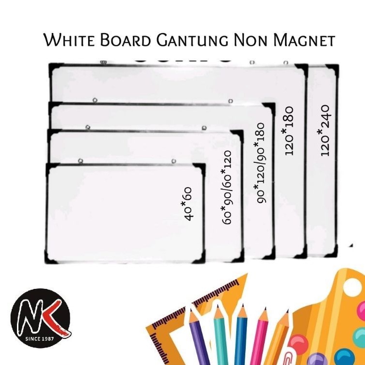 

Papan Tulis White Board Non Magnetik 40x60 cm