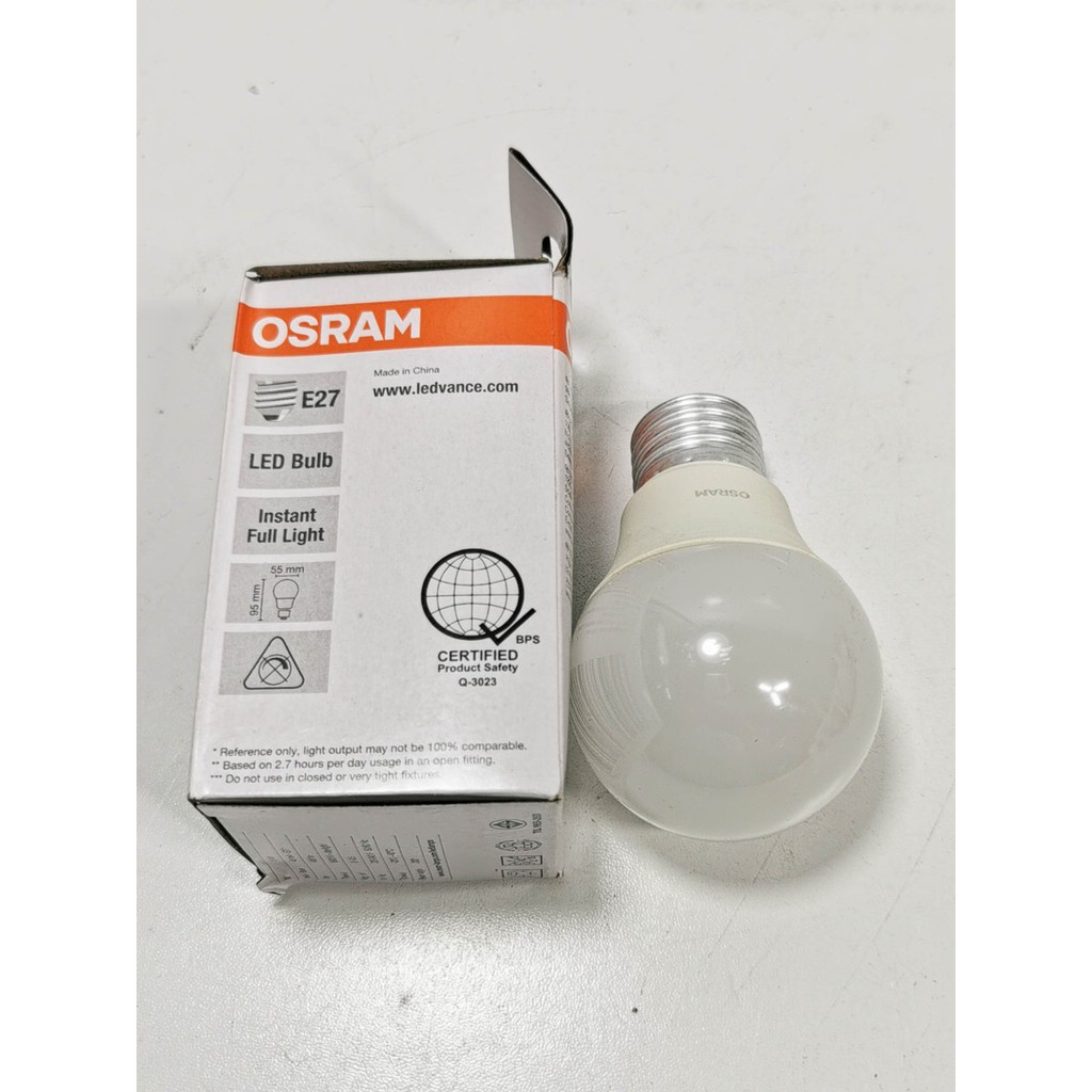 Cahaya PUTIH lampu led bulb 5watt OSRAM LECO CLA40 garansi 1 tahun