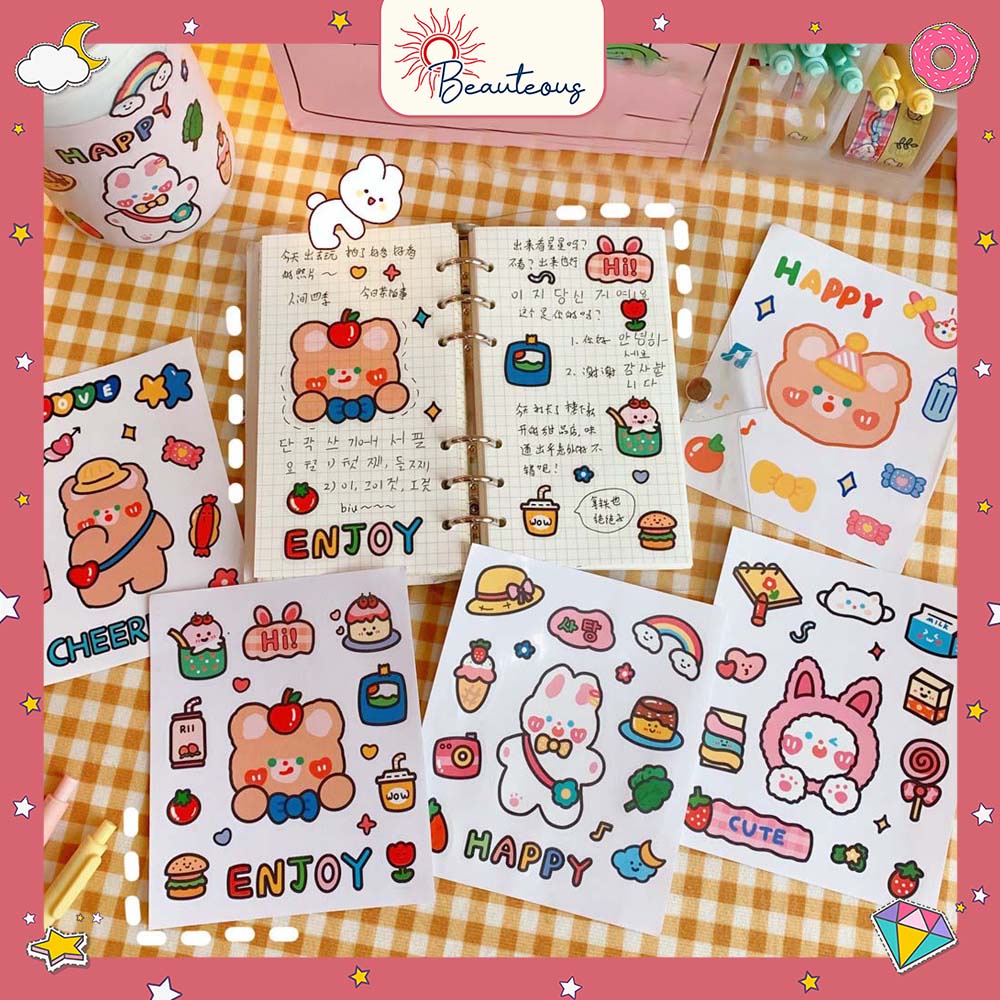 Stiker DIY Lucu Cute Aesthetic Sticker Tumblr Hiasan BukuScrapbook Diary