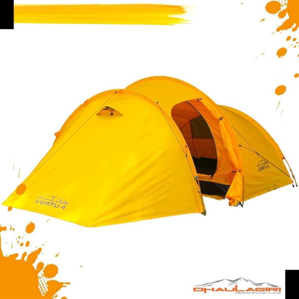 TERLARIS  TENDA DHAULAGIRI VERTU 4 - Tenda Camping Tunnel Frame Alloy - Tenda Double Layer Anti