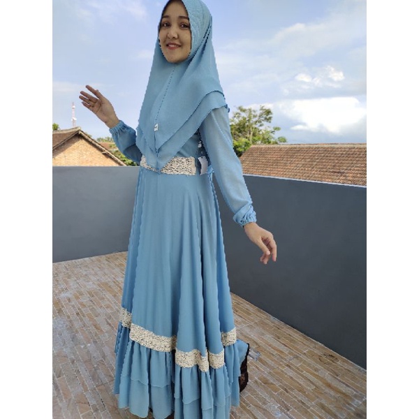 gamis syar'i set hijab/gamis busui/ceruty babydoll