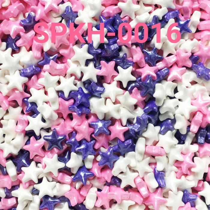 

SPKH-0016 SPRINKLES SPRINKLE SPRINKEL 500GR BINTANG PUTIH UNGU PINK BEST SELLER