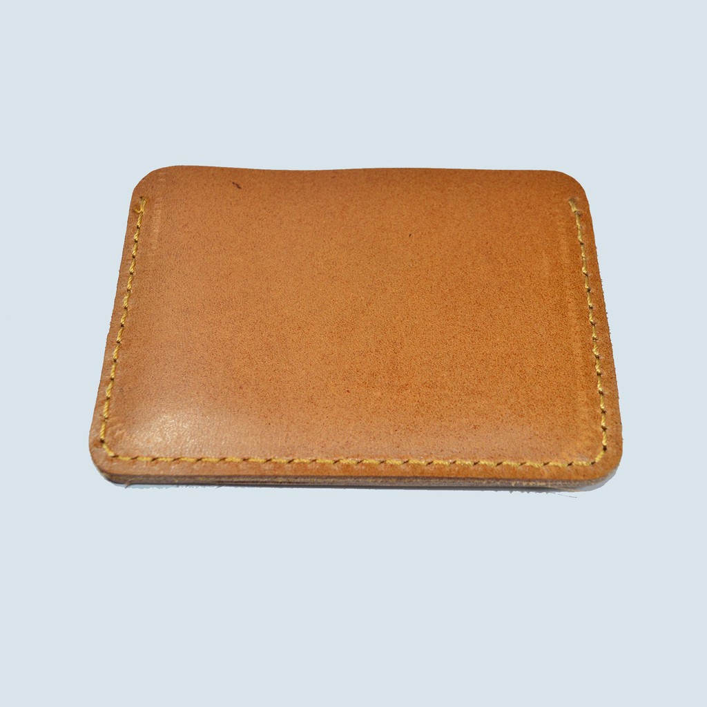 dompet kartu minimalis kulis asli - slim wallet dompet tipis warna tan