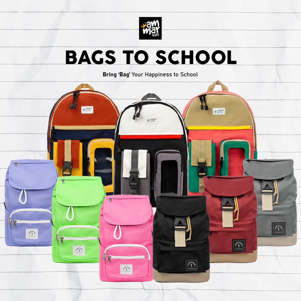 Tas Sekolah Cowok Cewek SD SMP Ukuran Besar dan Medium. Barang 100% Original