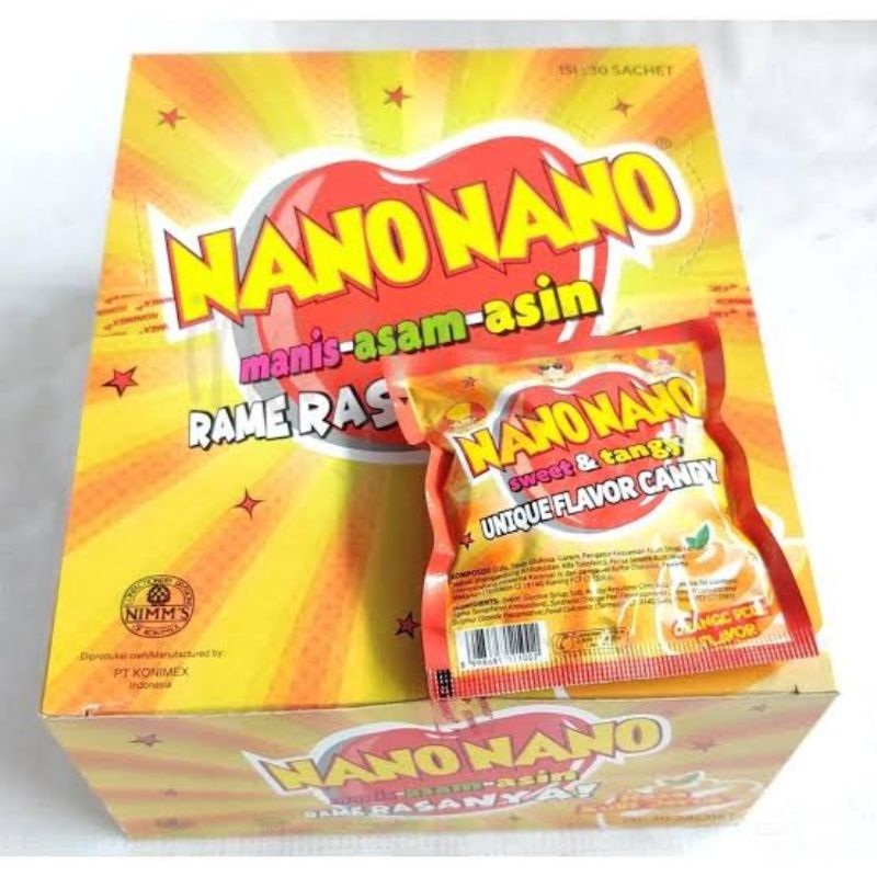 

Nano-nano Permen berbagai Rasa Buah (Per Box isi 30 Bisa Campur Rasa)