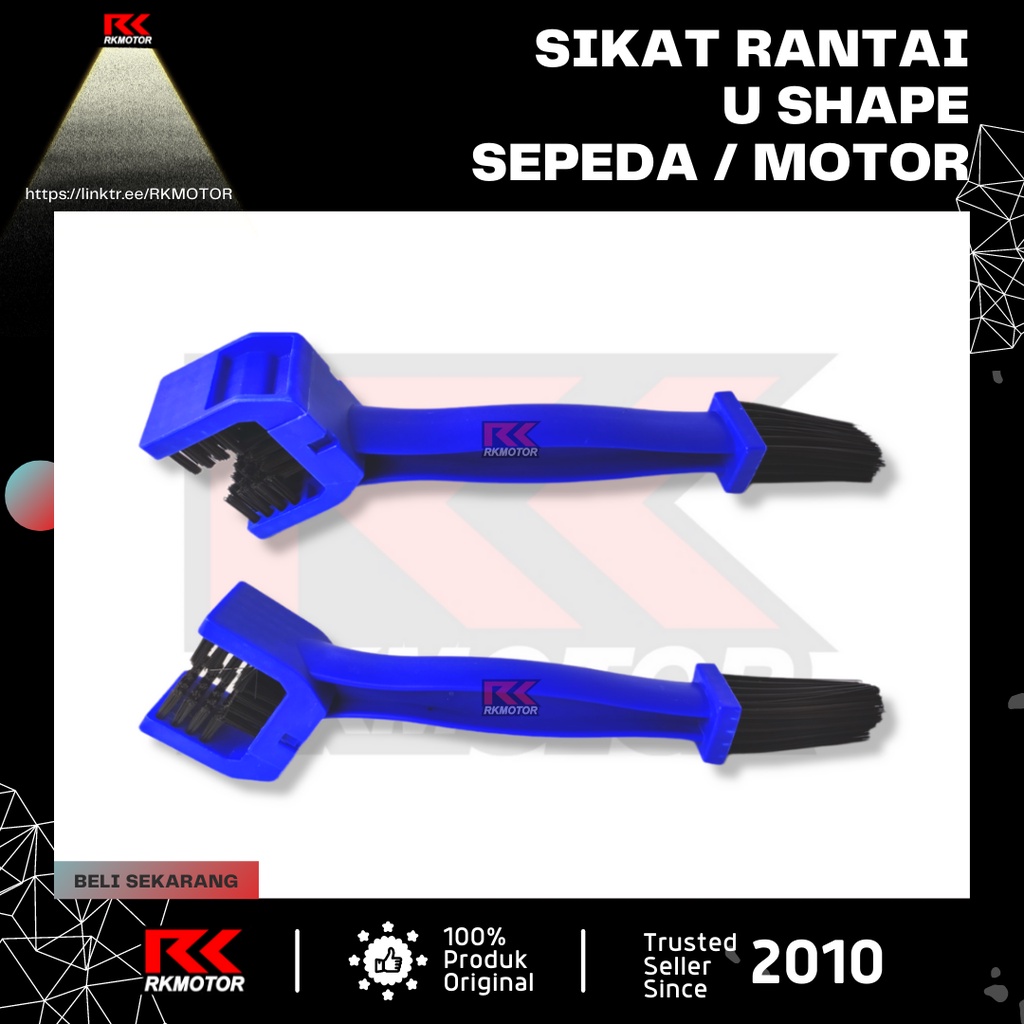Sikat Rantai Sepeda dan Motor U Shape Alat Pembersih Sprocket Gear-Biru
