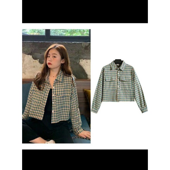 KEMEJA OVERSIZE SHIRT BAHAN KATUN KOTAK FIT L