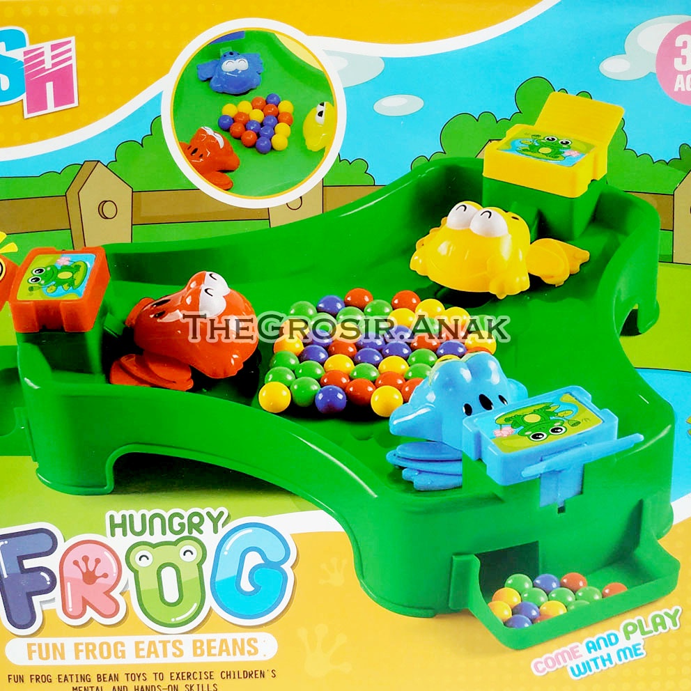 Hungry Frog Eat Beans Mainan Papan Katak Pencet Makan Bola Family Board Games