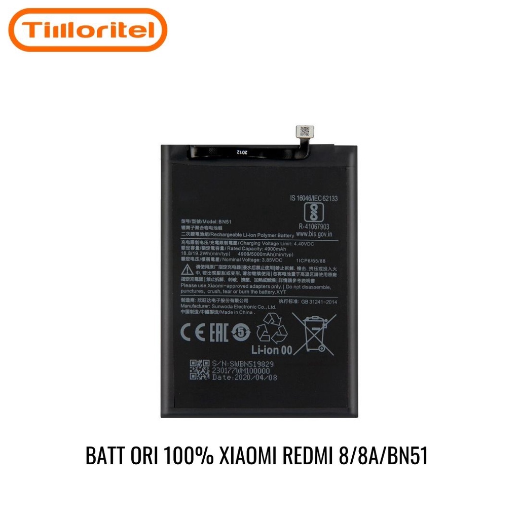 BATTERY ORI 100% XIAOMI REDMI 8/8A/BN51 KC