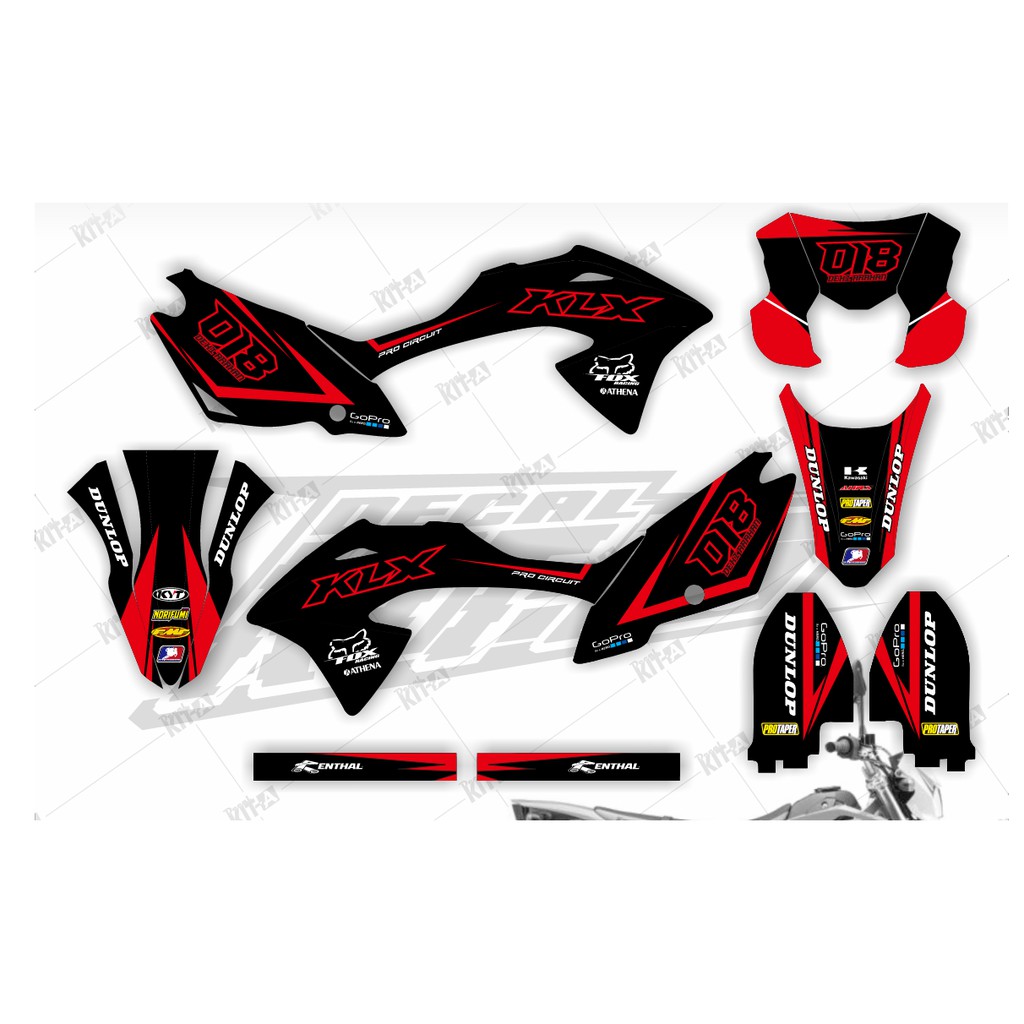 Decal Stiker Klx Bf 150 Dekal Striping Sticker New Klx Bf Extreme Dekal Klx 150 G Merah Hitam Superm