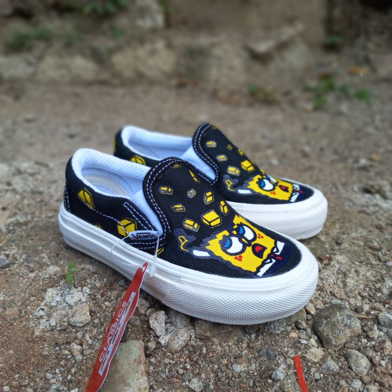 Sepatu couple vans slip on spongebob anak dan dewasa