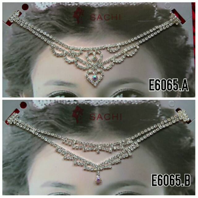 E6065 Headpiece mahkota aksesoris rambut modern / hiasan jodha tiara Wedding