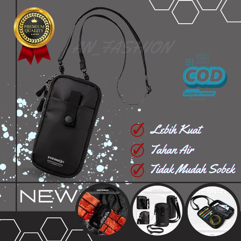 Tas Leher Cowok gantung Pria Anti Air Kalung Laki Laki Sling Phone Wallet Waterproof Branded  Dompet