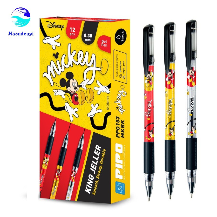 

Pulpen Lucu PIPO Mickey Mouse 0.38mm isi 12 pcs tinta hitam [PPG103]