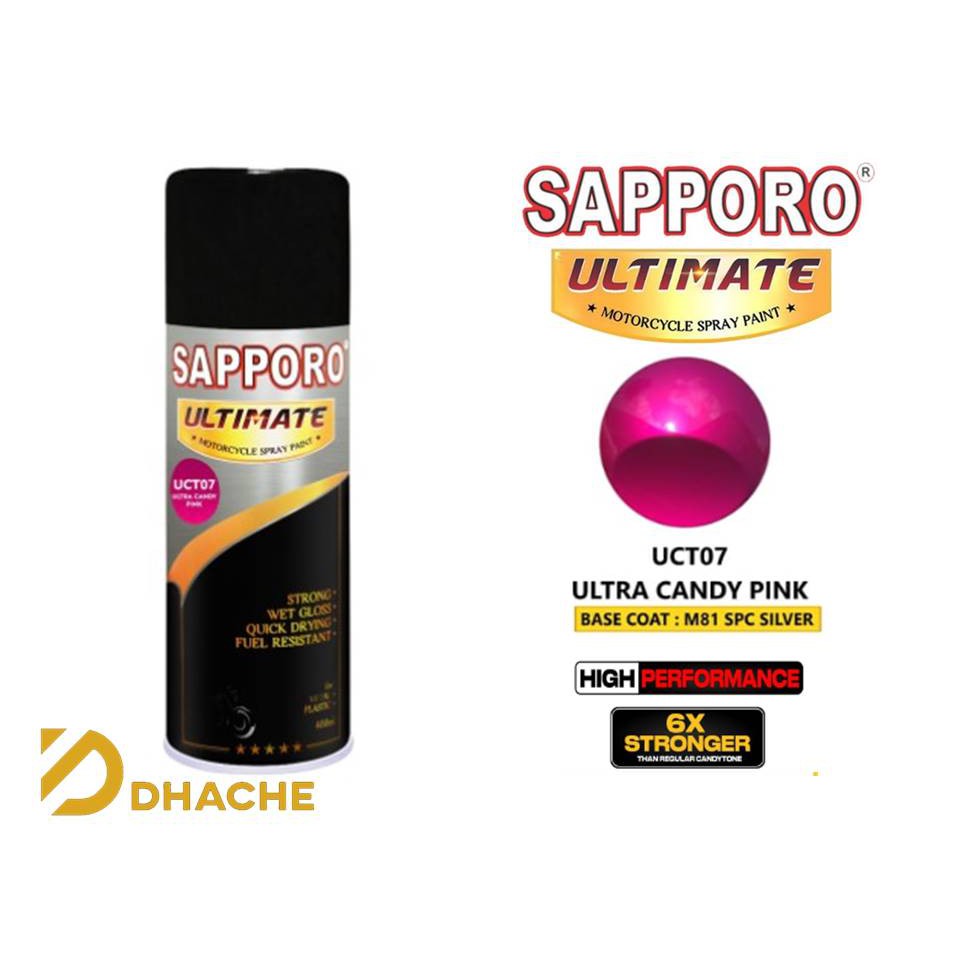 Cat Semprot Sapporo Ultimate UCT07 Ultra Candy Pink/ Sapporo Spray/Kendi Pink/kendi Merah Muda