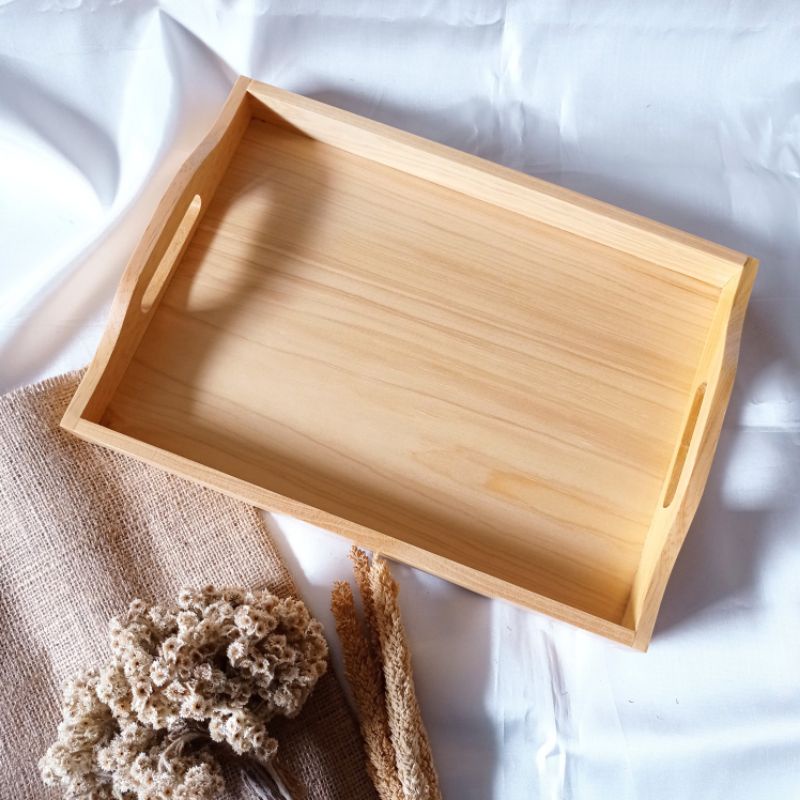 Nampan Kayu Pinus / Tray / Baki Kayu Pinus / Tempat Seserahan Aesthetic