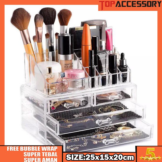 RAK KOSMETIK ORGANIZER ACRYLIC RAK PENYIMPANAN KOSMETIK RAK KOSMETIK ORGANIZER ACRYLIC RAK PENYIMPANAN KOSMETIK