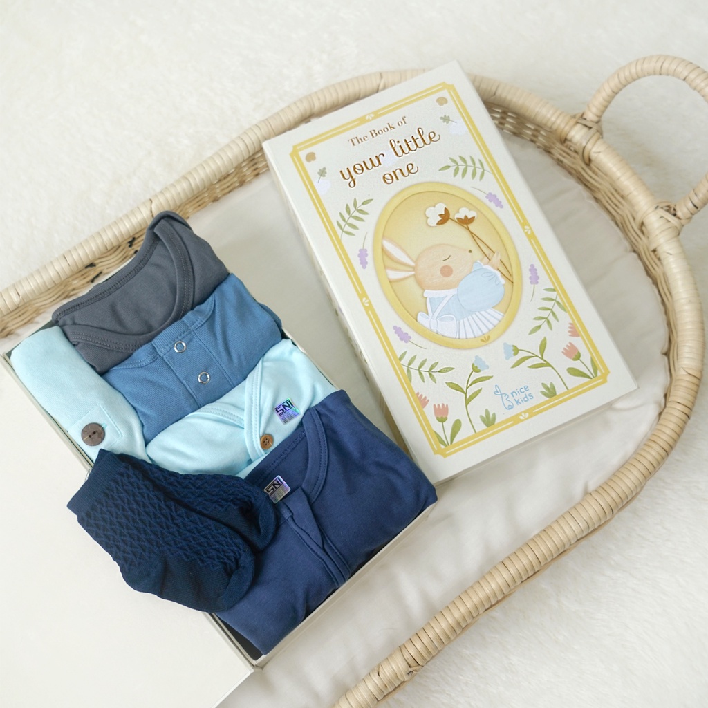 Nice Kids - Hampers Baby Newborn dengan Hard Box ( kado lahiran bayi / hampers lahiran / hampers bayi )