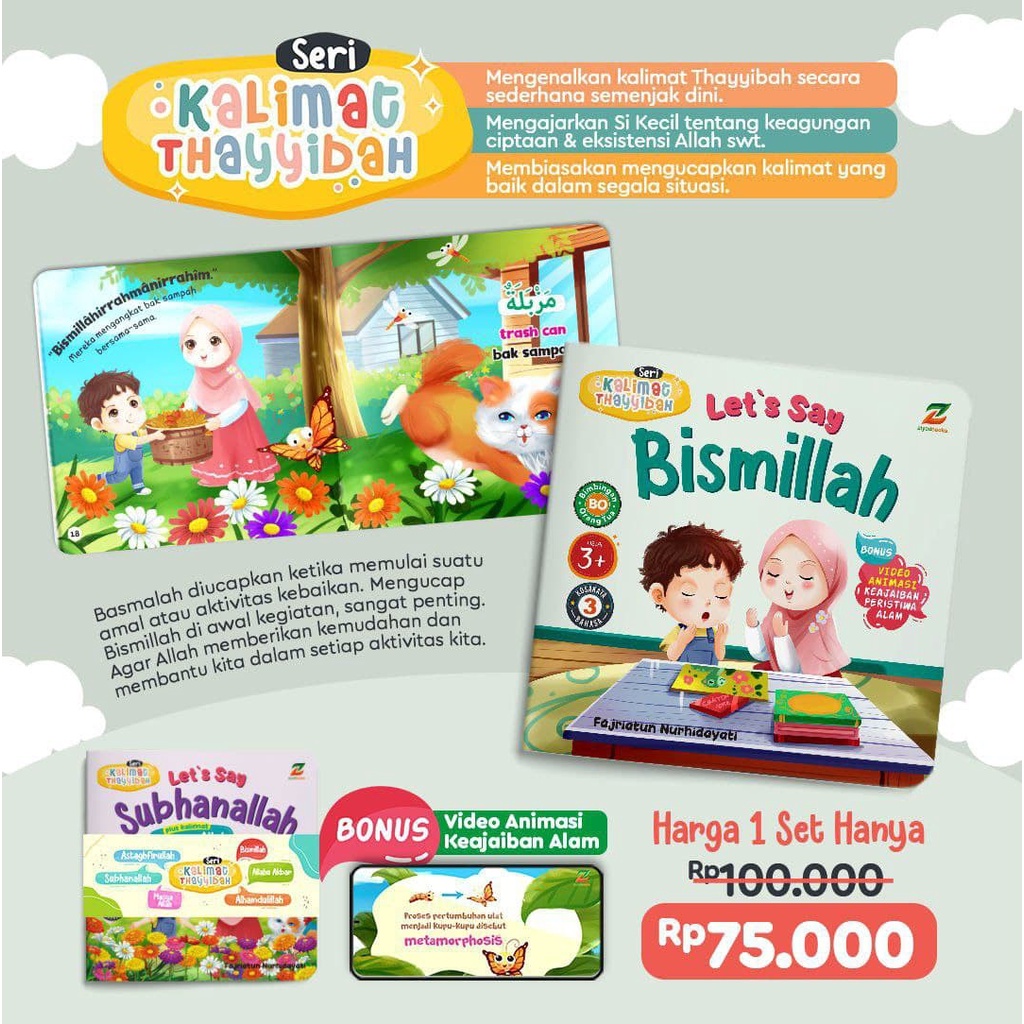 1 Set Buku Cerita Anak : Kalimah Thayyibah (5 buku)