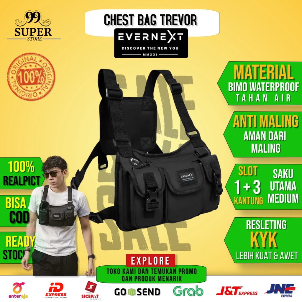 TAS SEPEDA PELINDUNG DADA CHEST BAG PRIA TACTICAL RING BAG TAS DADA COWOK JOGGING WATERPROOF ANTI AI