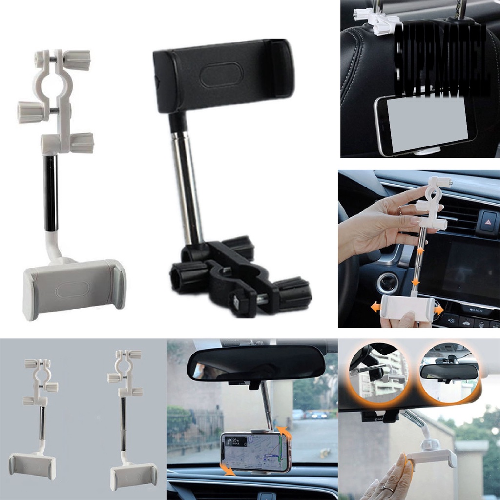 Stand Holder Handphone / Gps Rotasi 360 Derajat Untuk Kaca Spion Tengah Mobil